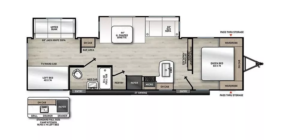 37' 2024 Forest River Aurora 32BDS w/2 Slides - Bunk House Floorplan
