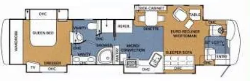 45' 2006 Beaver Patriot Thunder SARATOGA 525hp Caterpillar w/4 Slides Floorplan