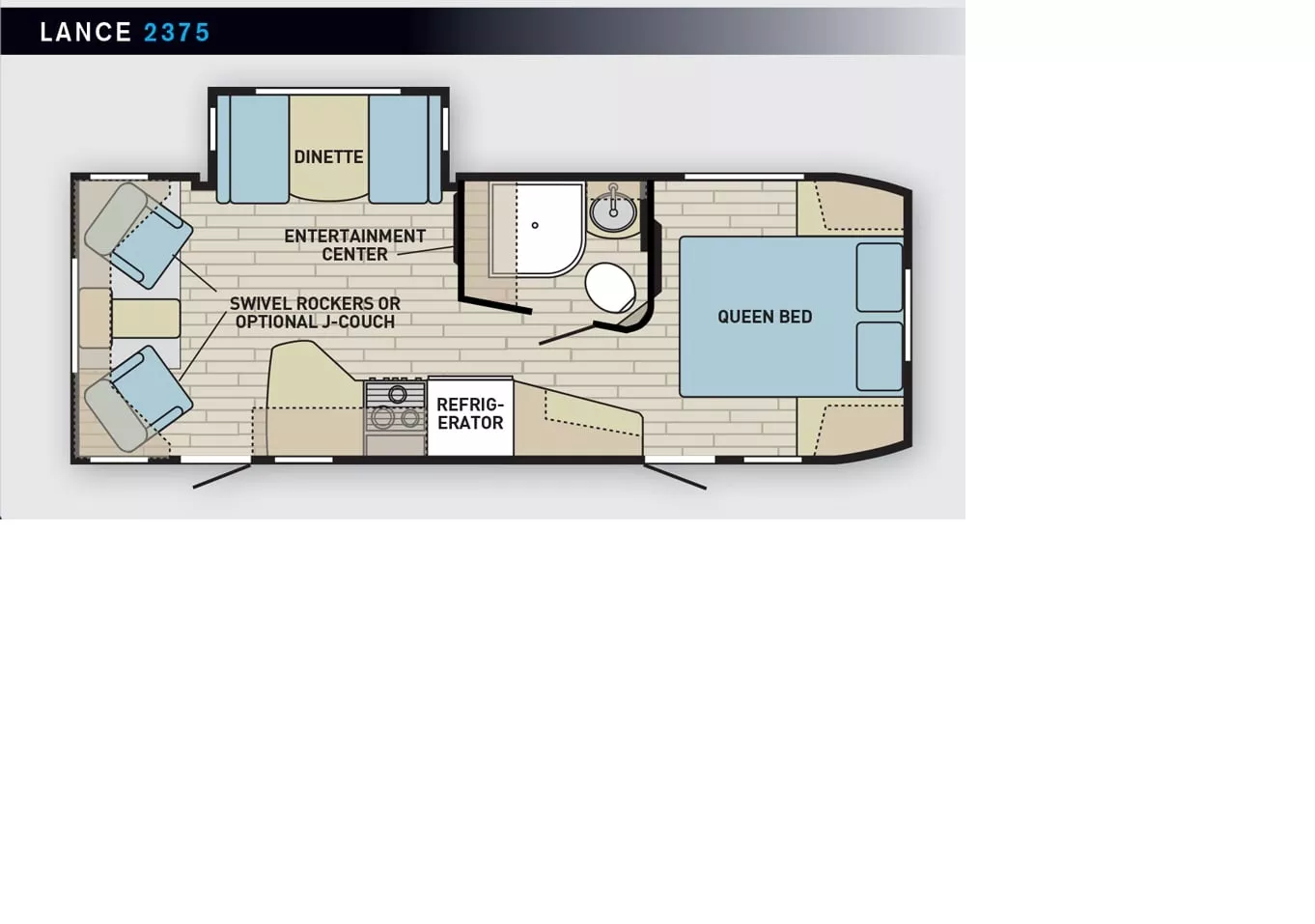 28' 2017 Lance 2375 w/Slide Floorplan