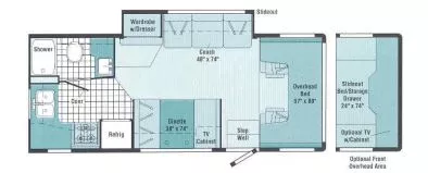 24' 2002 Winnebago Minnie 24F w/Slide Floorplan