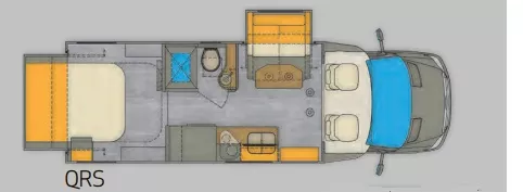 25' 2019 Renegade RV Vienna Sprinter Diesel 25VQRS w/2 Slides Floorplan
