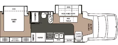 30' 2005 Coachmen Concord 275DS w/2 Slides Floorplan