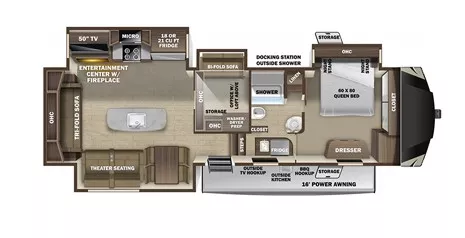 42' 2021 Highland RV Open Range 371MBH w/4 Slides - Bunk House Floorplan