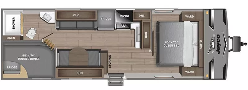 30' 2023 Jayco Jay Flight 274BH Floorplan