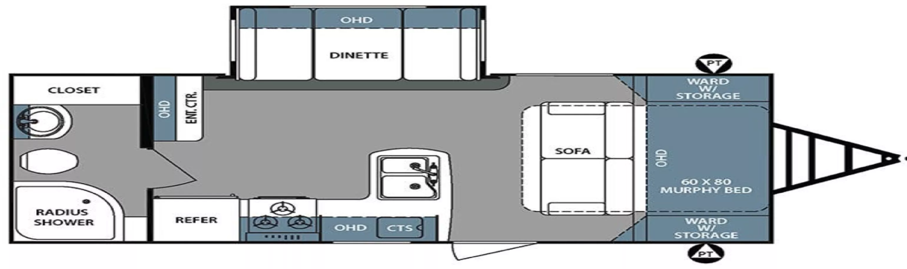 24' 2017 Forest River Surveyor M200MBLE w/Slide Floorplan