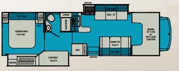 33' 2015 Forest River Leprechaun 320BH w/2 Slides - Bunk House Floorplan