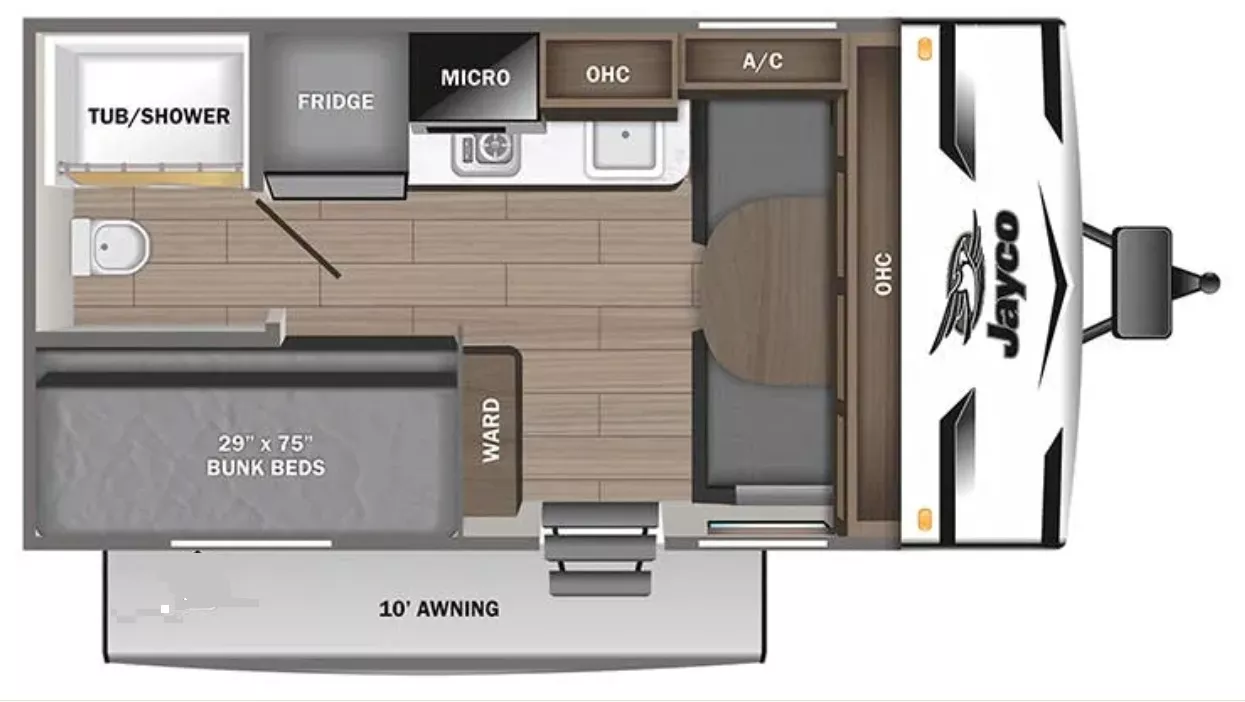 18' 2021 Jayco Jay Flight Slx 154BH - Bunk House Floorplan