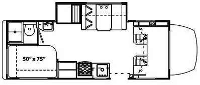 25' 2010 Forest River Solera 24S w/Slide Floorplan