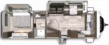 33' 2021 Dutchmen Kodiak Ultimate Series 2921FKDS w/2 Slides Floorplan