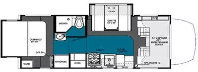 28' 2015 Forest River Solera 24R w/2 Slides Floorplan