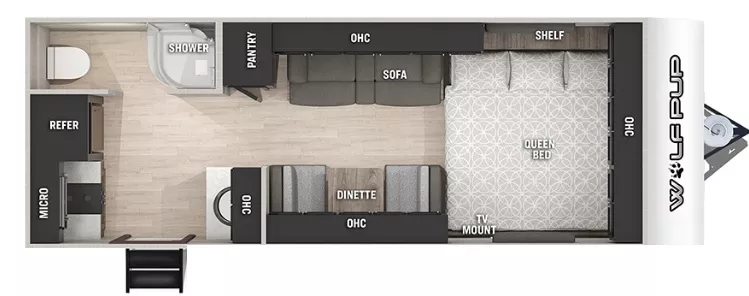 16' 2022 Forest River Cherokee Wolf Pup 16HE Floorplan