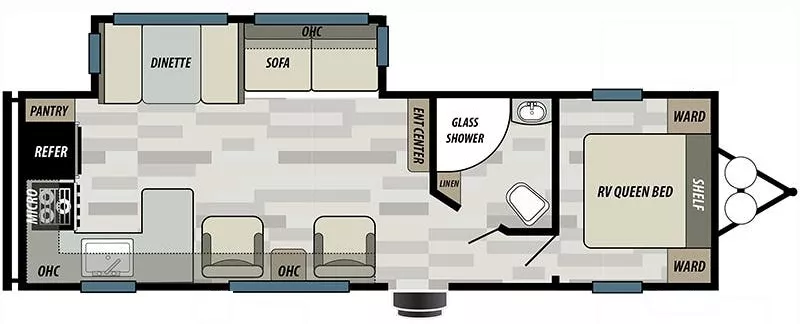 33' 2022 Forest River Salem 27RK w/Slide Floorplan