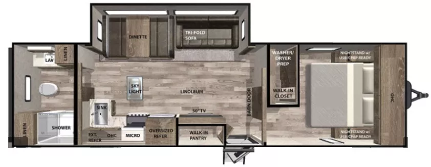 29' 2021 Grand Design Imagine 2600RB w/Slide Floorplan