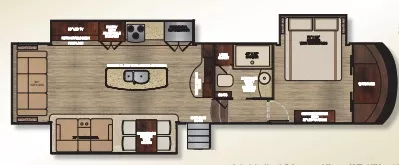 38' 2016 Vanleigh RV Vilano 365RL w/3 Slides Floorplan
