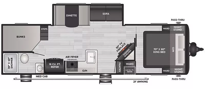 32' 2025 Keystone Coleman Lantern 28BHS w/Slide - Bunk House Floorplan