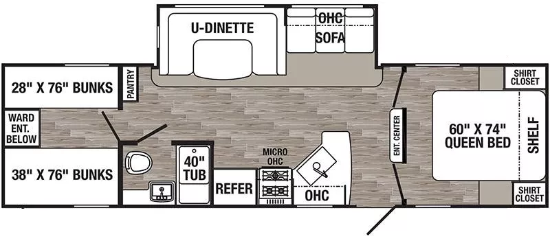 33' 2020 Forest River Palomino Puma Xle 30DBSC w/Slide - Bunk House Floorplan