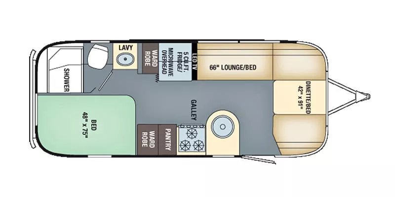 23' 2017 Airstream International Signature 23D Floorplan