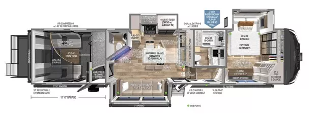 40' 2024 Brinkley RV Model G 3500 w/3 Slides - Toy Hauler Floorplan