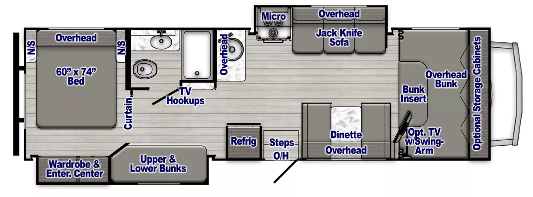 33' 2016 Gulf Stream Conquest 6311 w/2 Slides - Bunk House Floorplan