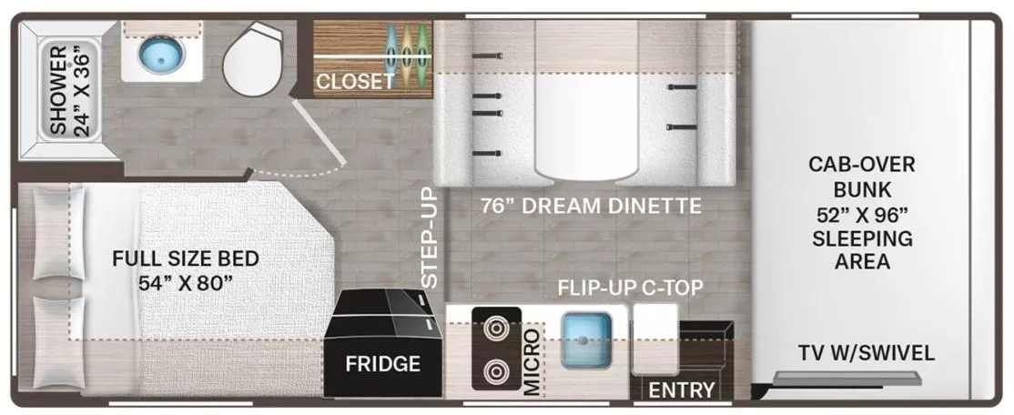 24' 2026 Thor Eddie Bauer 21EB Floorplan