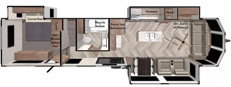 41' 2022 Forest River Wildwood Grand Lodge 42FLDL w/3 Slides Floorplan