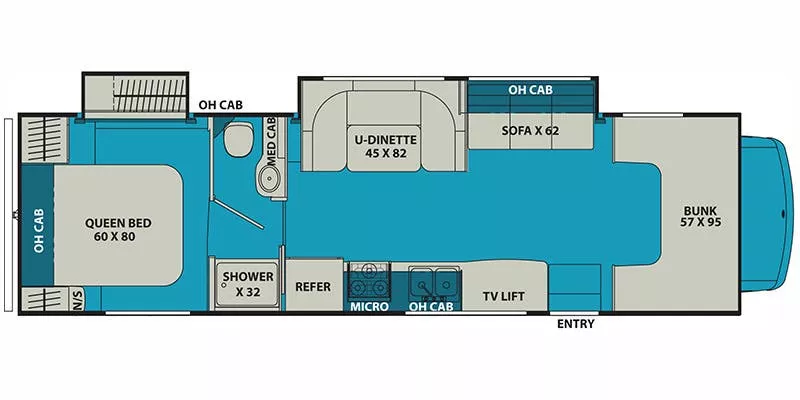 33' 2017 Forest River Coachmen Leprechaun 319MB w/2 Slides Floorplan