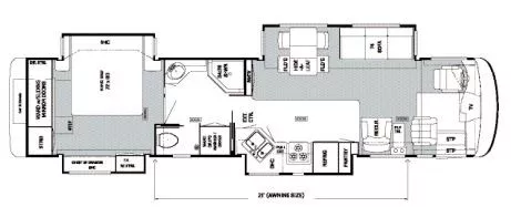 40' 2005 Newmar Dutch Star 4024 370hp Cummins w/4 Slides Floorplan