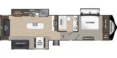 37' 2020 Dutchmen Astoria 3173RLT w/3 Slides Floorplan