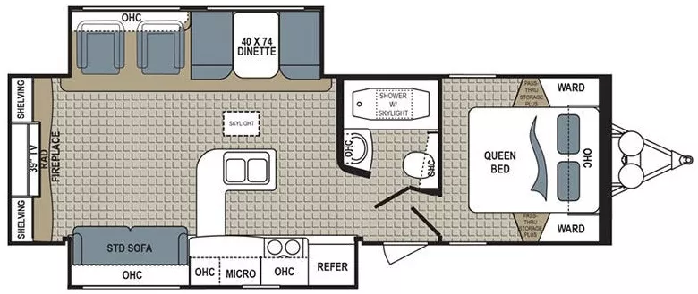 33' 2016 Dutchmen Kodiak 291RESL w/2 Slides Floorplan