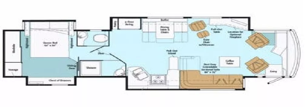 41' 2011 Winnebago Journey 40U w/4 Slides Floorplan