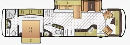 38' 2016 Newmar Canyon Star 3710 w/2 Slides Floorplan
