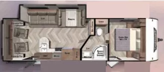 30' 2020 Forest River Wildwood 254RLXL w/Slide Floorplan