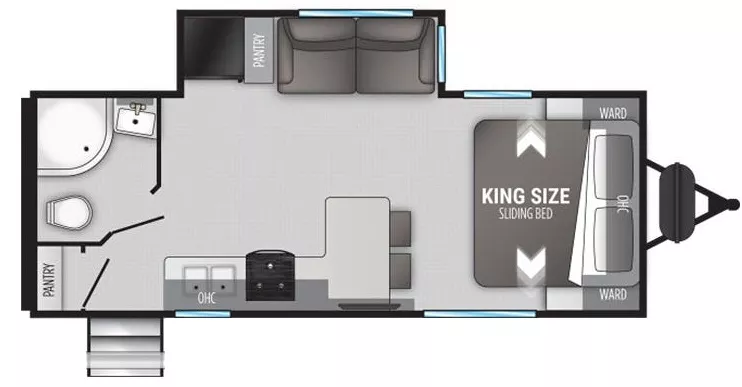 25' 2022 Cruiser RV Radiance 21RB w/Slide Floorplan