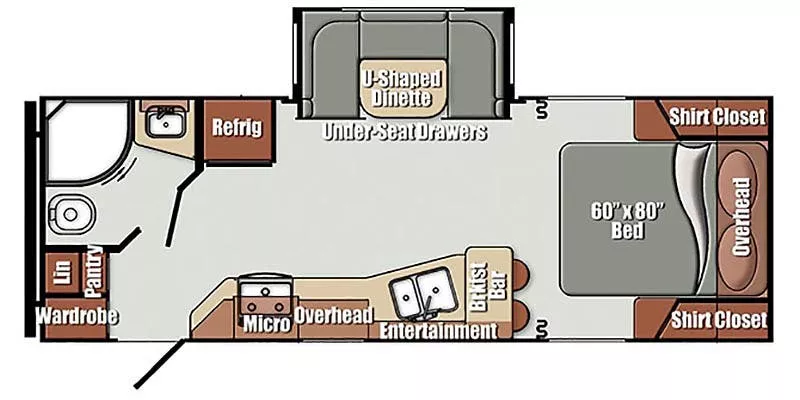 26' 2017 Evergreen RV Texan 235RBS w/Slide Floorplan