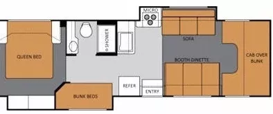 32' 2013 Thor Four Winds 31A w/2 Slides Floorplan