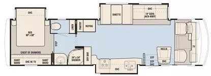 36' 2011 Newmar Canyon Star 3642 w/3 Slides Floorplan