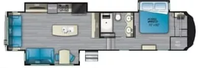39' 2021 Heartland Bighorn 3300DL w/3 Slides Floorplan