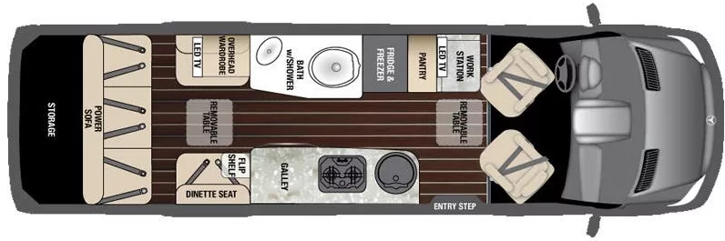24' 2017 Airstream Interstate EXT GRAND TOUR Floorplan