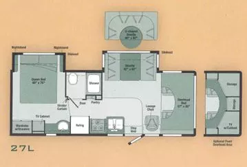 27' 2006 Itasca Spirit Series 27L w/2 Slides Floorplan