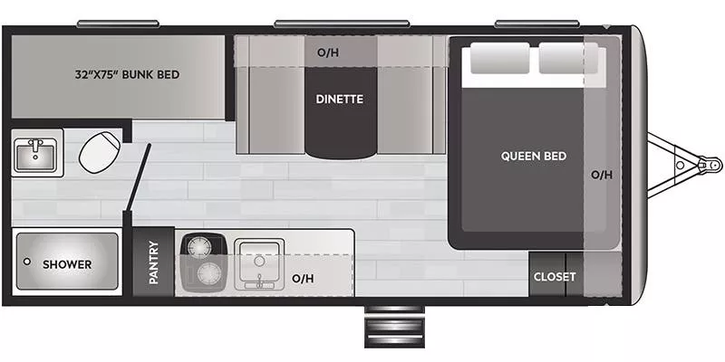 21' 2021 Keystone Springdale 1800BH - Bunk House Floorplan