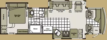 36' 2007 Winnebago Tour 36LD 350hp Caterpillar w/3 Slides Floorplan