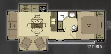 32' 2014 Highland RV Open Range Light 274RLS w/2 Slides Floorplan