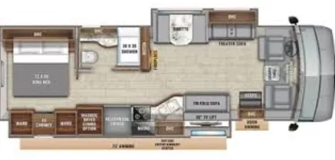 36' 2020 Entegra Coach Vision Xl 34G w/2 Slides Floorplan