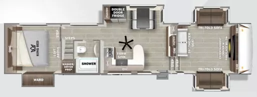 42' 2022 Forest River Sabre 37FLL w/4 Slides - Bunk House Floorplan