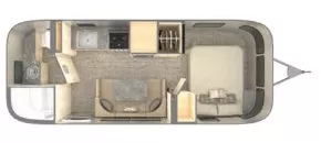 23' 2022 Airstream Flying Cloud 23FB QUEEN Floorplan