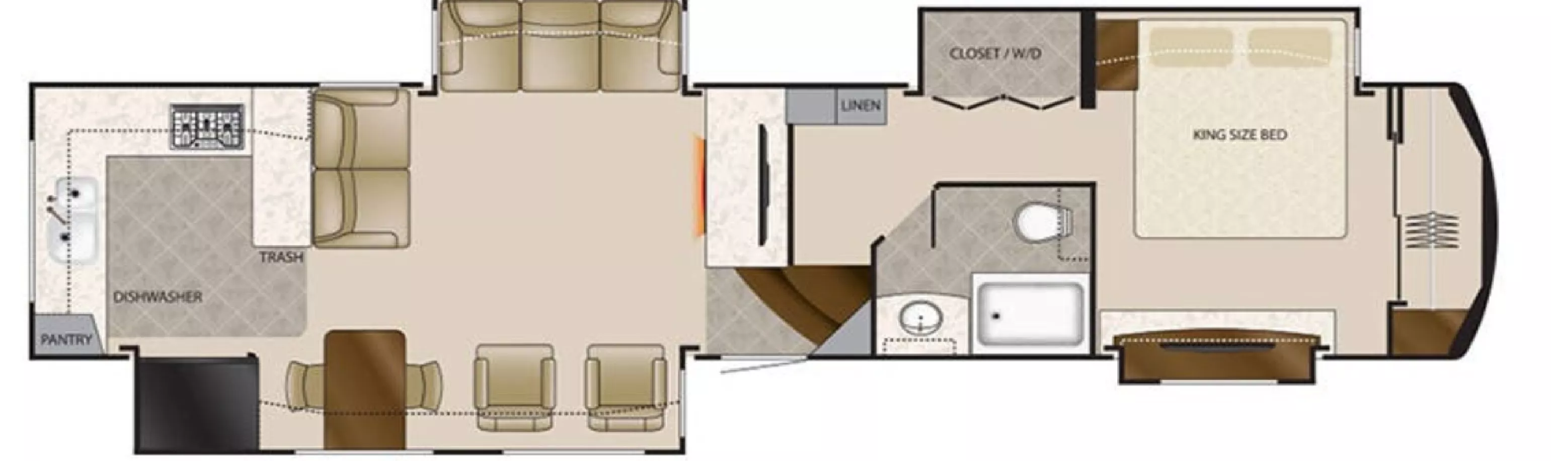 43' 2020 Drv Mobile Suite M-41RKSB4 w/4 Slides Floorplan