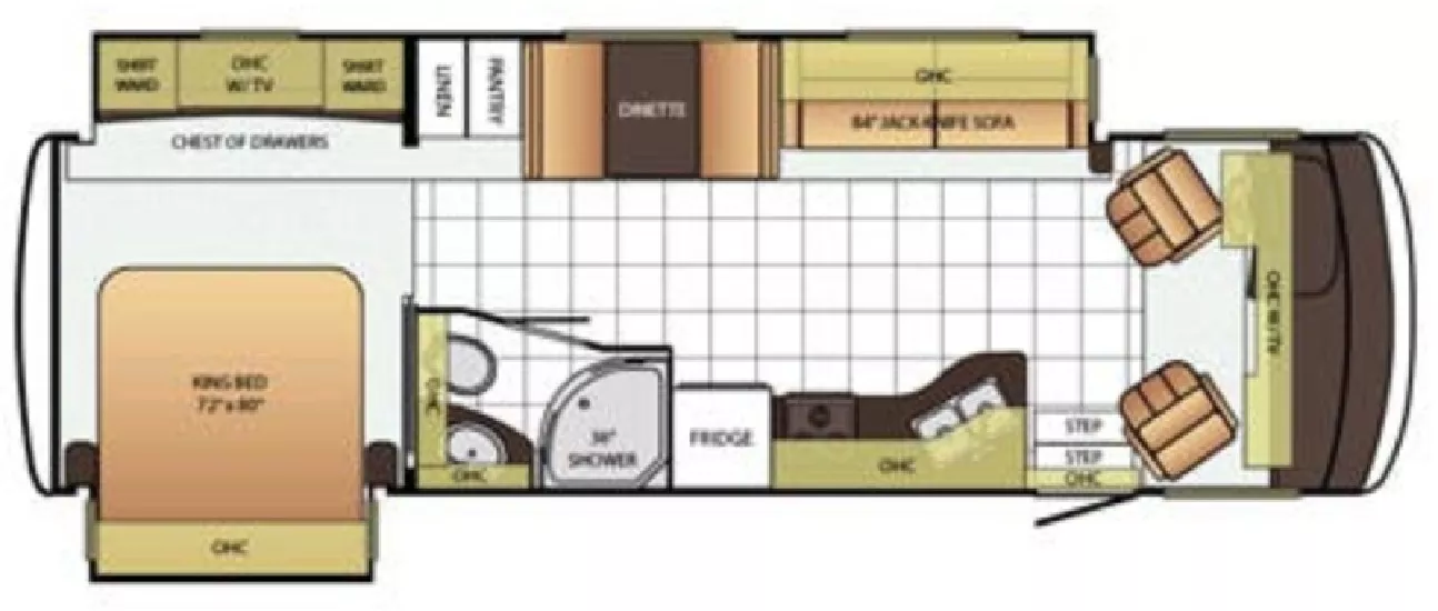 32' 2015 Newmar Bay Star 3124 Floorplan