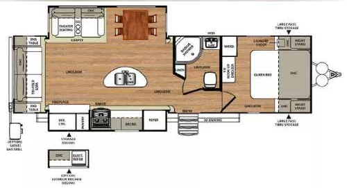 34' 2018 Forest River Hemisphere Lite Series 272RL w/2 Slides Floorplan