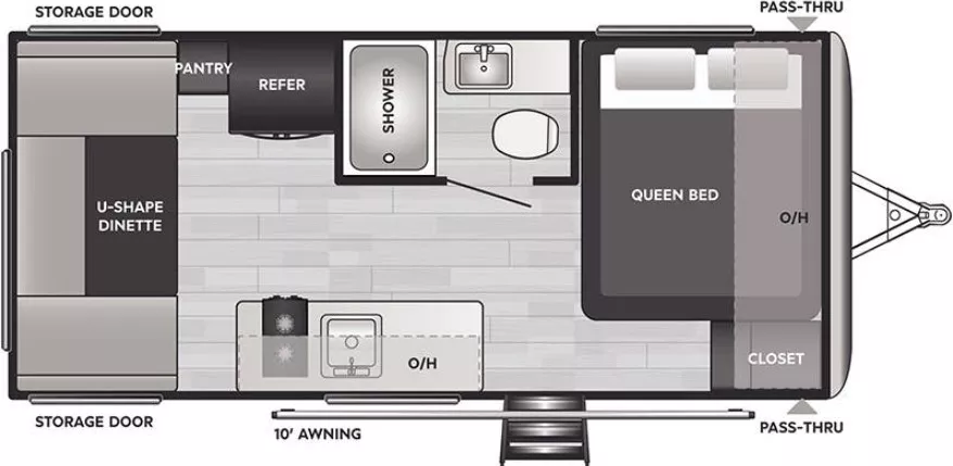 20' 2024 Keystone Spring Dale 1750RD Floorplan