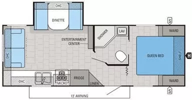 30' 2015 Jayco Jay Feather Ultra Lite Slx 23RLSW w/Slide Floorplan